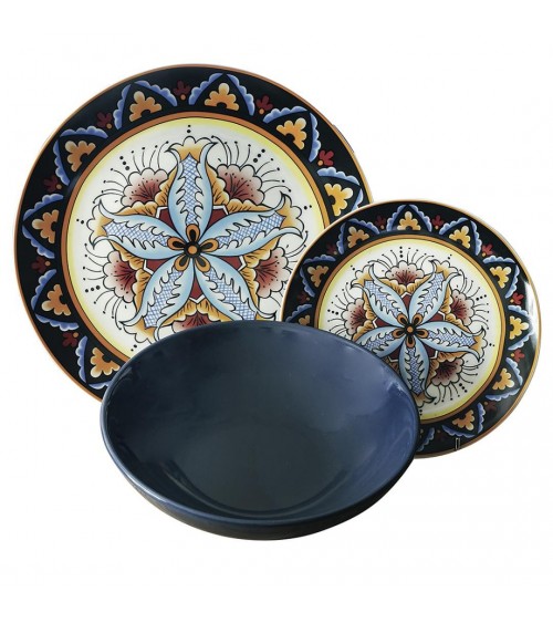 Modern Colored Plate Service 18 pcs in porcelain, Renaissance - Multicolor -  - 