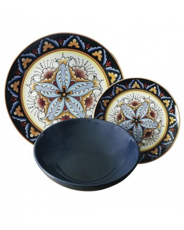 Modern Colored Plate Service 18 pcs in porcelain, Renaissance - Multicolor -  - 