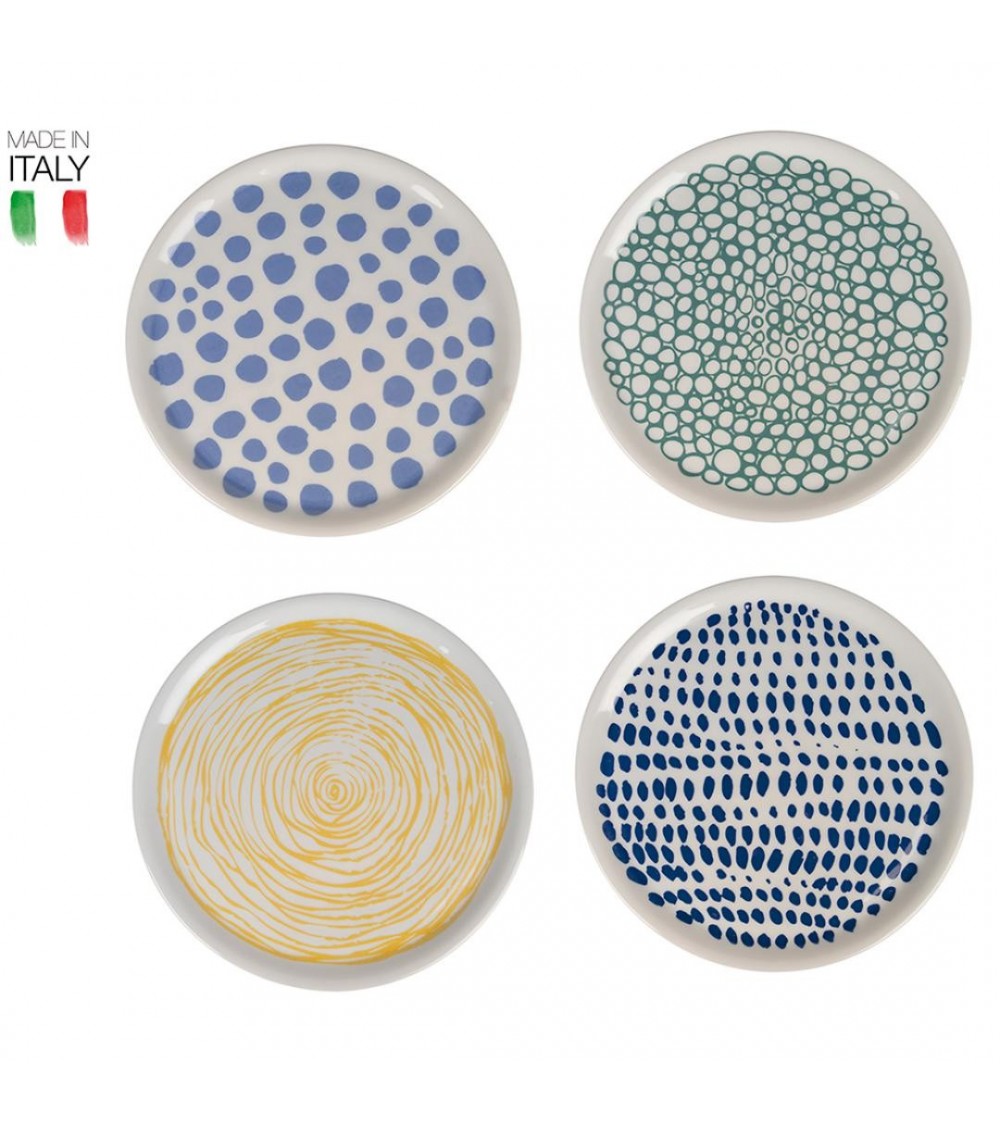 Acquista Set 4 Pz Piatto pizza in porcellana made in italy 33 cm, Etnico -  Assortito Online➤ Modalyssa