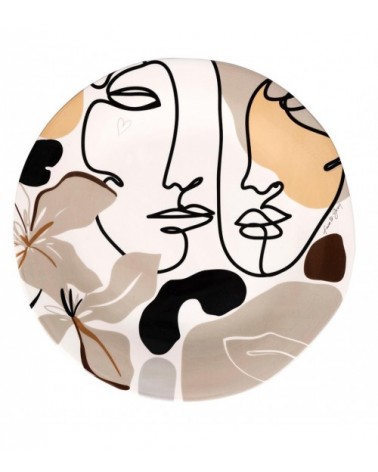 Tondo Keramik - Gesicht - Multicolor -Face -Design -Gericht - 