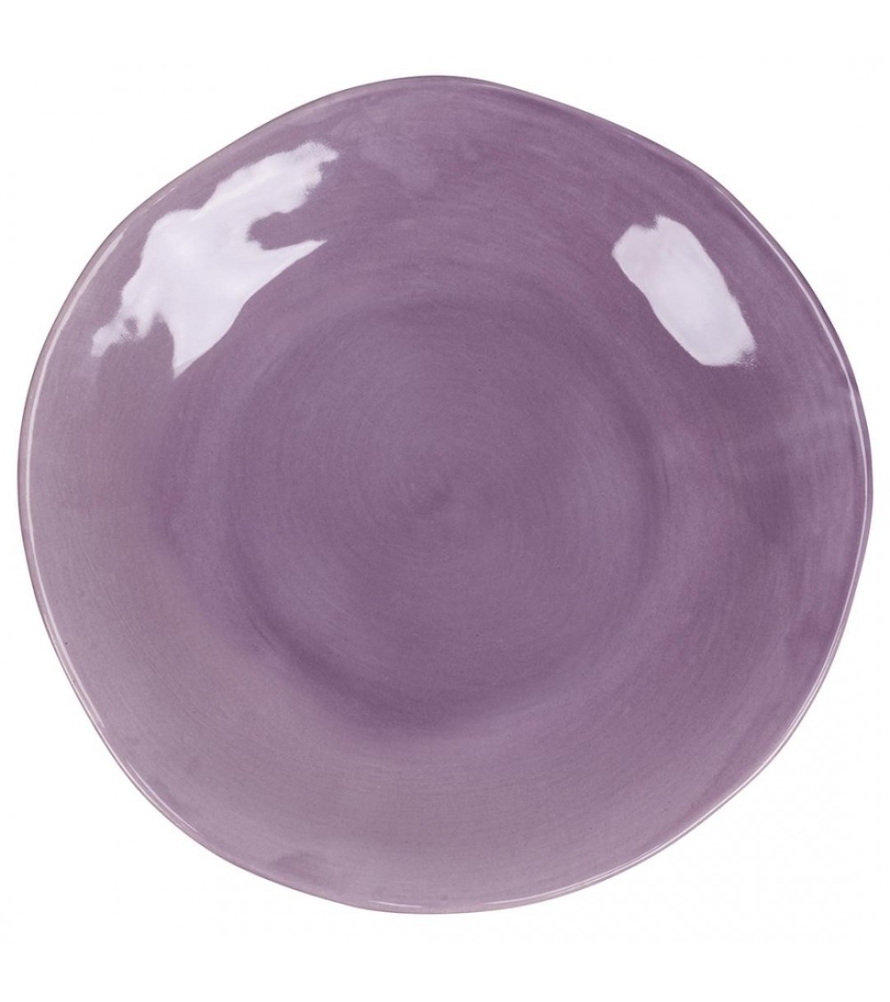 6pz Set of Purple Flane 28.5 cm in ceramic, editorial borders, shock -color - Viola -  - 