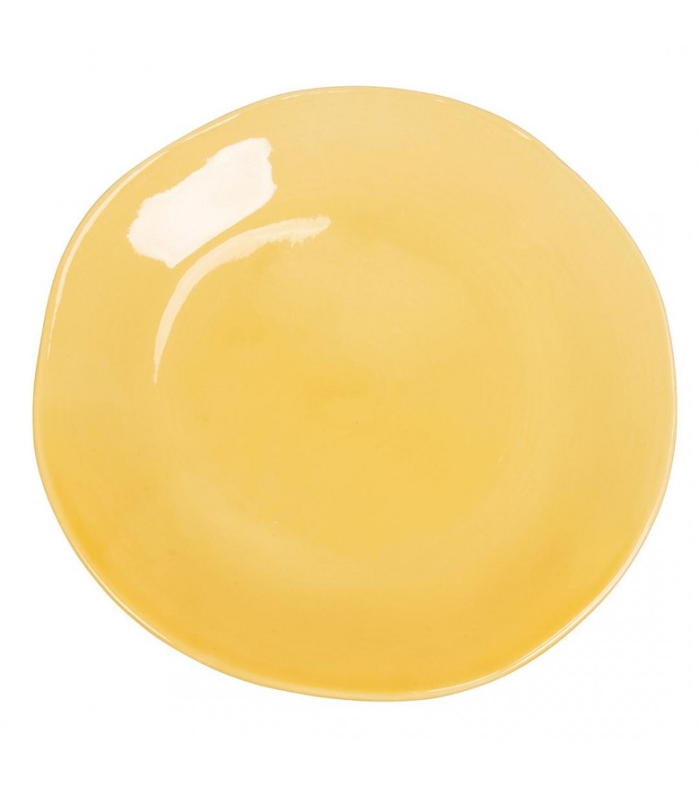 6pz SETZ Yellowebene Ocker 28,5 cm Keramik, unregelmäßige Kanten, Schockkolor - Gelb - 