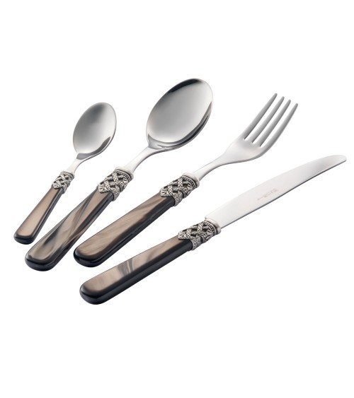 Eme Posaterie - Ginevra Set 75 Pieces Colored Cutlery in Case brown