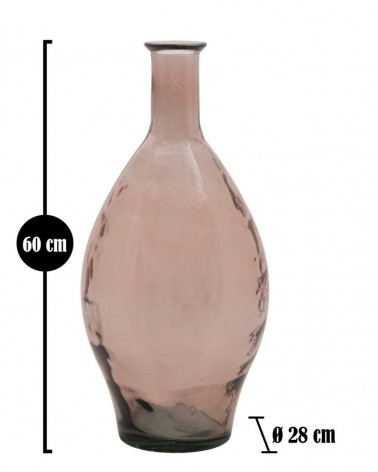 Pink Recycled Glass Floor Vase 28x60 cm -  - 8024609354670