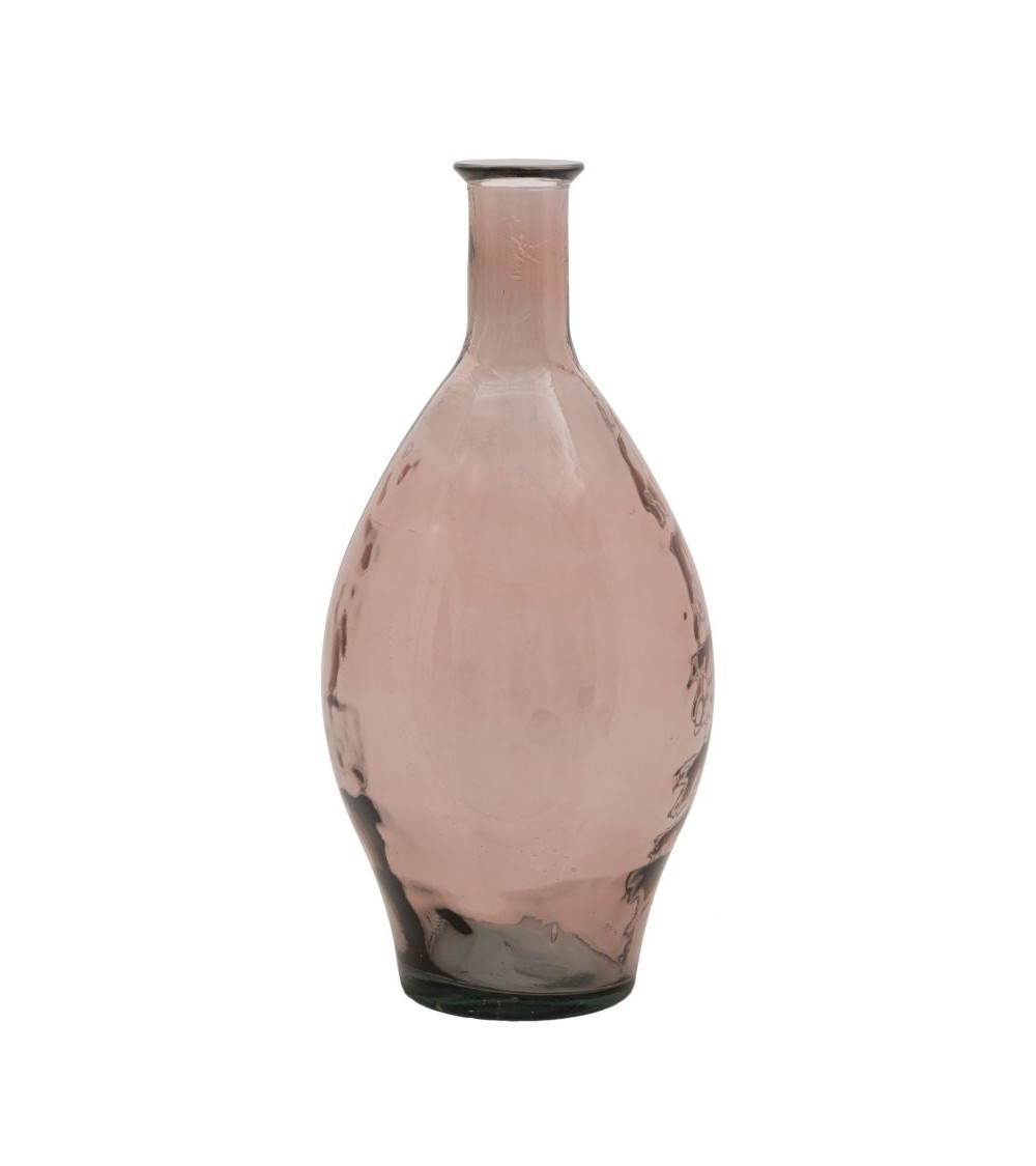 Vase de sol en verre recyclé rose 28x60 cm - 