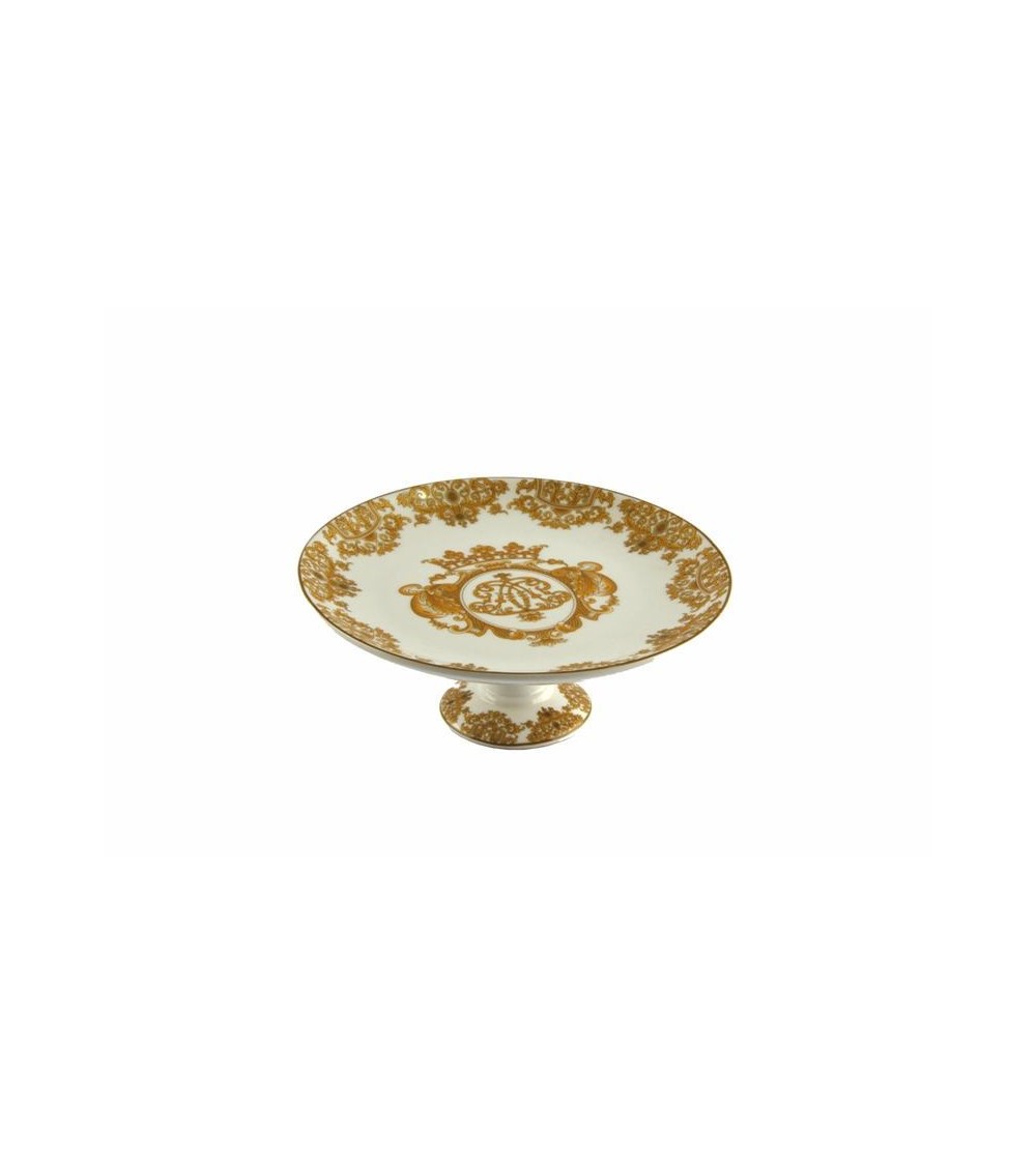 Mini Présentoir à Gâteaux en Porcelaine Gold Edge - Blanche Royal - 