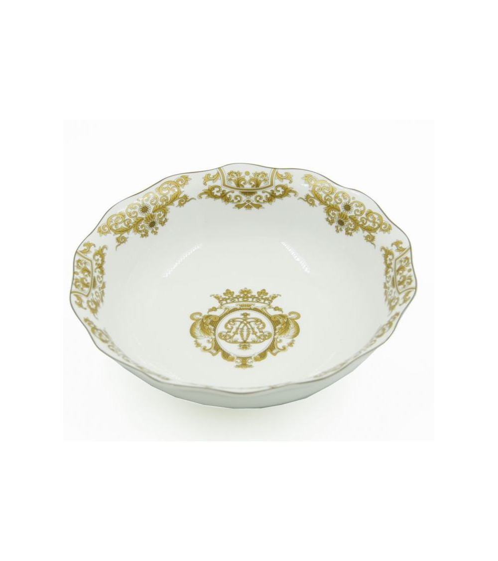 Porcelain Salad Bowl with Golden Decorations - Blanche Royal -  - 