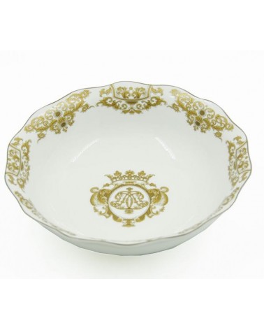 Porcelain Salad Bowl with Golden Decorations - Blanche Royal -  - 