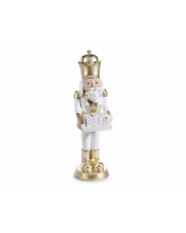 Nutcracker in White Resin with Gold Details and Calendar -  - 