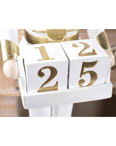 Nutcracker in White Resin with Gold Details and Calendar -  - 