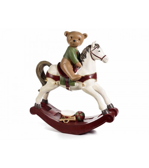 Rocking Horse in Resin with Support Bear -  - 