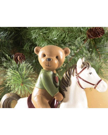 Rocking Horse in Resin with Support Bear -  - 