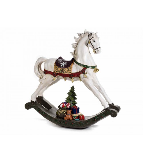 Rocking Horse in Resin with Tree and Support Gifts -  - 