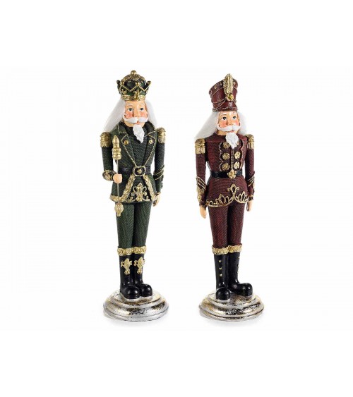 Set 2 Nutcracker Soldiers in Resin and Golden Details -  - 