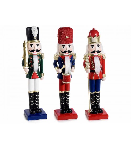 Set of 3 Decorative Resin Nutcrackers with Golden Details -  - 