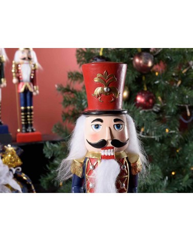 Set mit 3 dekorativen Nussknackern aus Kunstharz mit goldenen Details - 