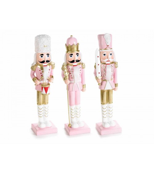 Nutcracker in Pink and Gold Resin - 3 Pieces -  - 