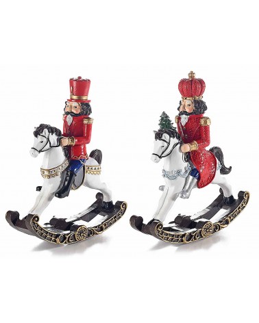 Set 2 Resin Nutcracker on Rocking Horse -  - 