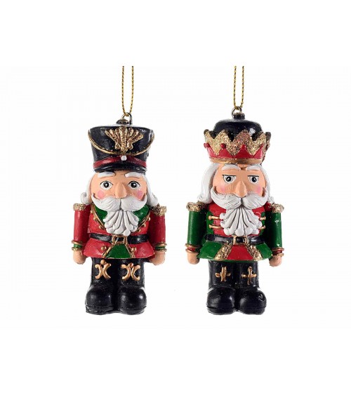 Set of 6 Resin Nutcrackers to Hang with Glitter Decorations -  - 
