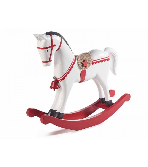 Wooden Rocking Horse with Bell and Jute Saddle - 2 Pieces -  - 