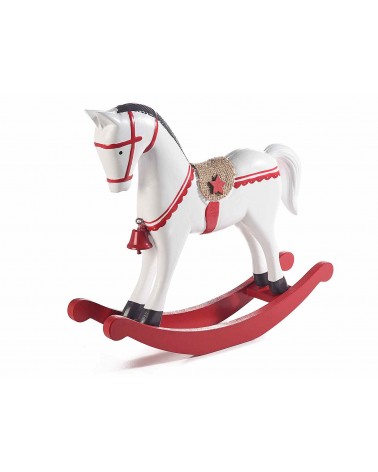 Wooden Rocking Horse with Bell and Jute Saddle - 2 Pieces -  - 