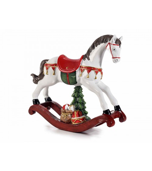 Resin Rocking Horse with Tree and Gifts - 2 Pieces -  - 