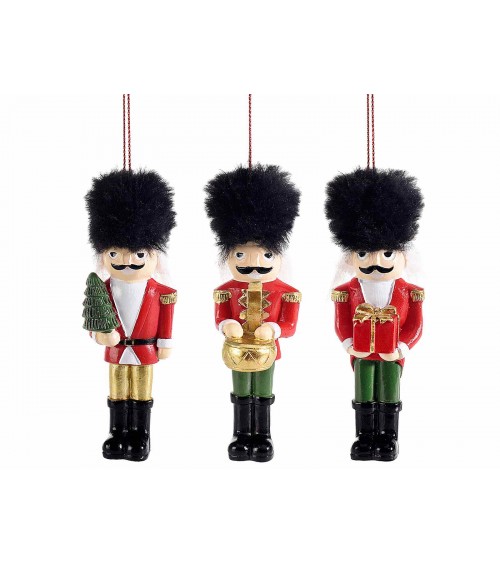 Set of 6 Resin Nutcrackers with Eco-Fur Hat -  - 