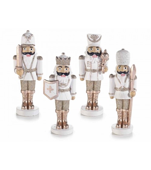 Set of 8 Nutcracker Soldiers in Resin with Glitter Details -  - 