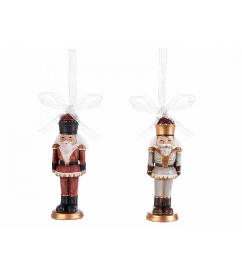 Set of 6 Resin Nutcrackers to Hang with Golden Details -  - 