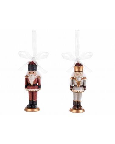 Set of 6 Resin Nutcrackers to Hang with Golden Details -  - 