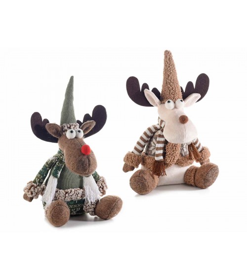 Reindeer with Hat and Scarf to Stand - 2 Pieces -  - 