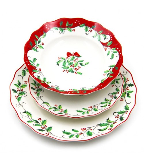 18 Piece Porcelain Dinner Set "Christmas" - Royal Family -  - 