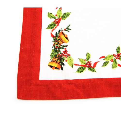 Christmas table runner in Cotton and Linen "Christmas Carol" 135 x 45 cm - Royal Family -  - 