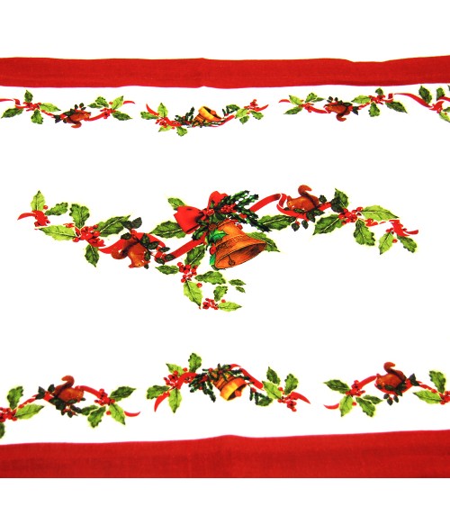 Chemin de table de Noël en Coton et Lin "Christmas Carol" 135 x 45 cm - Famille Royale - 