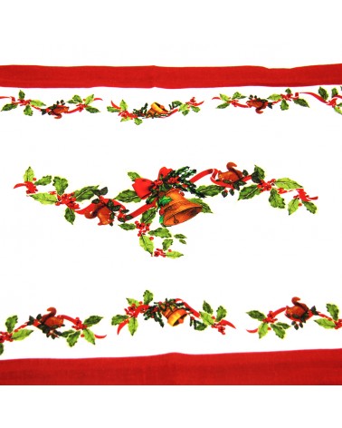Christmas table runner in Cotton and Linen "Christmas Carol" 135 x 45 cm - Royal Family -  - 