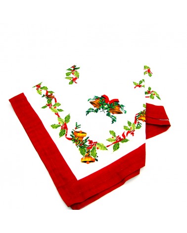 Nappe de Noël rectangulaire en coton et lin "Christmas Carol" 140 x 300 cm - Famille Royale -