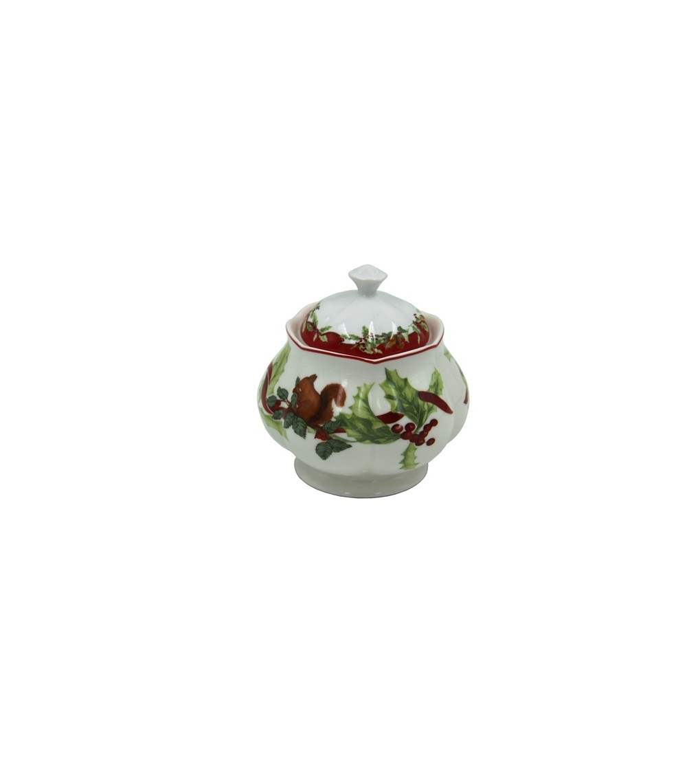 Ceramic Christmas Sugar Bowl "Christmas Carol" - Royal Family