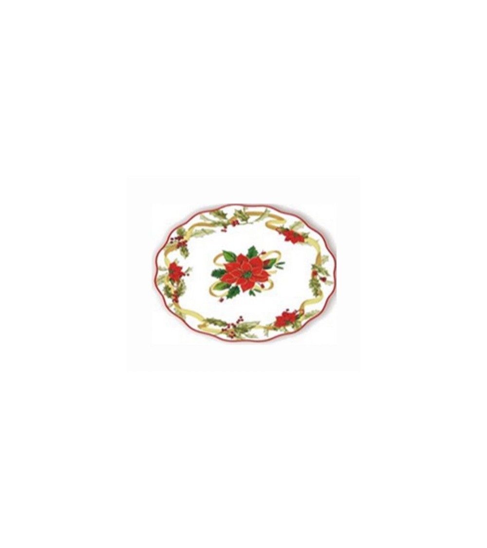 Ceramic Christmas Oval Serving Plate "Christmas Star" - Royal Family -  - 