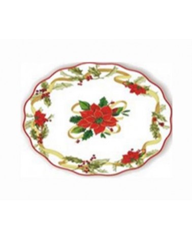 Piatto da Portata Ovale Natalizio in Ceramica "Christmas Star" - Royal Family - 
