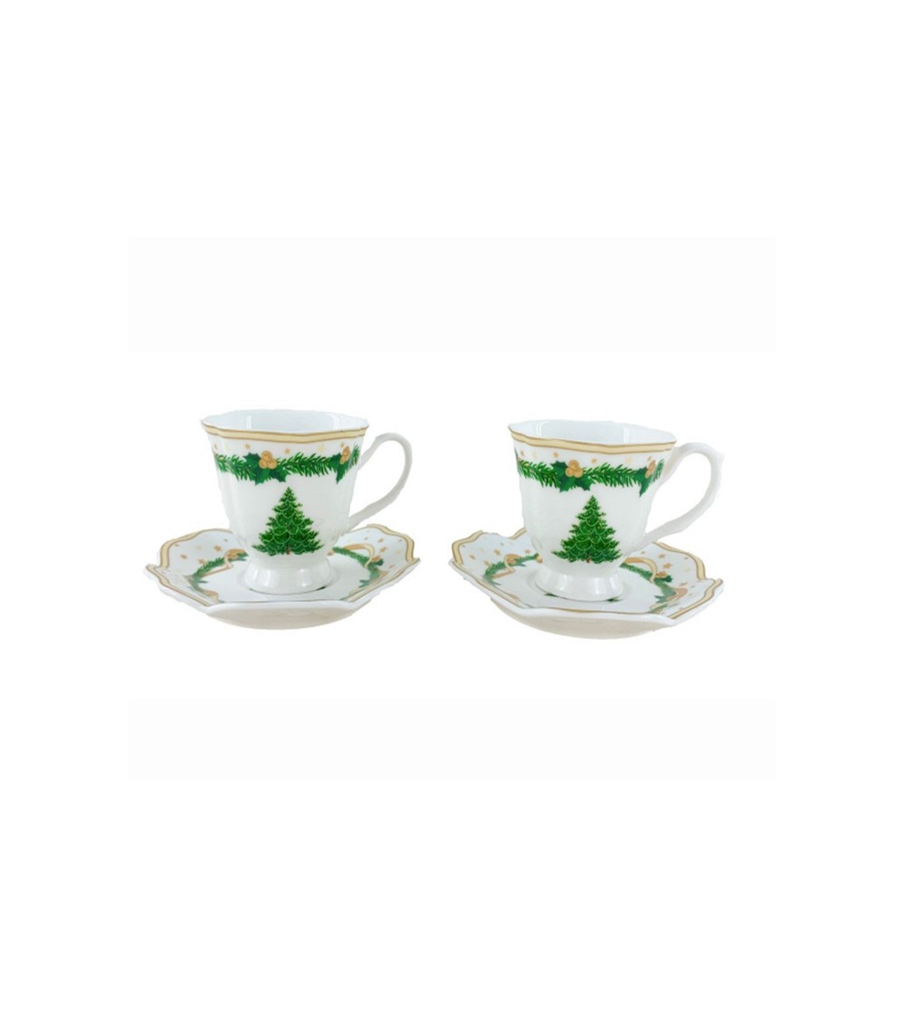 Coffee Service for 2 in "Gold Christmas" Porcelain - Royal Family -  - 