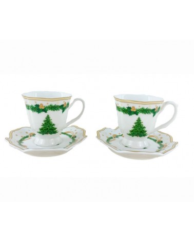 Coffee Service for 2 in "Gold Christmas" Porcelain - Royal Family -  - 