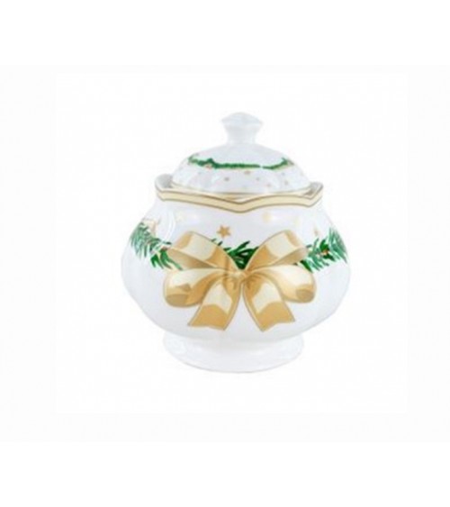 "Gold Christmas" Ceramic Christmas Sugar Bowl - Royal Family