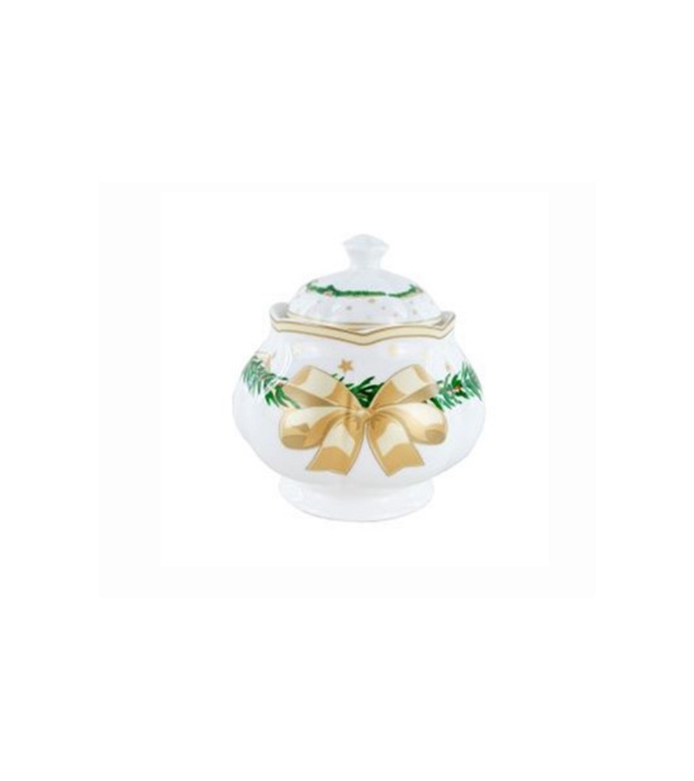 Zuccheriera Natalizia in Ceramica "Gold Christmas"- Royal Family - 