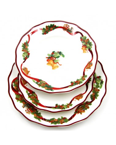 "Christmas Wishes" Porcelain Christmas Dinner Set 18 Pieces - Royal Family -  - 