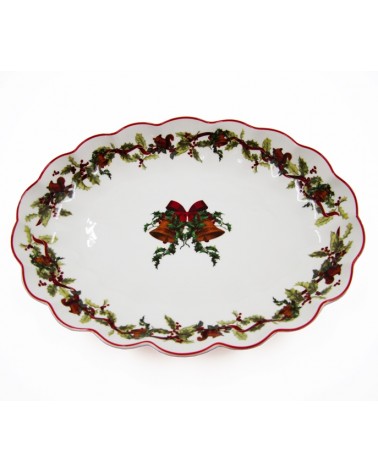 Centrotavola di Natale Rotondo in Ceramica "Christmas Carol"- Royal Family - 