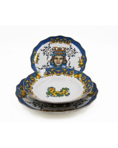 Porcelain Dinner Set "Profumo di Sicilia" 18 Pieces - Royal Family -  - 