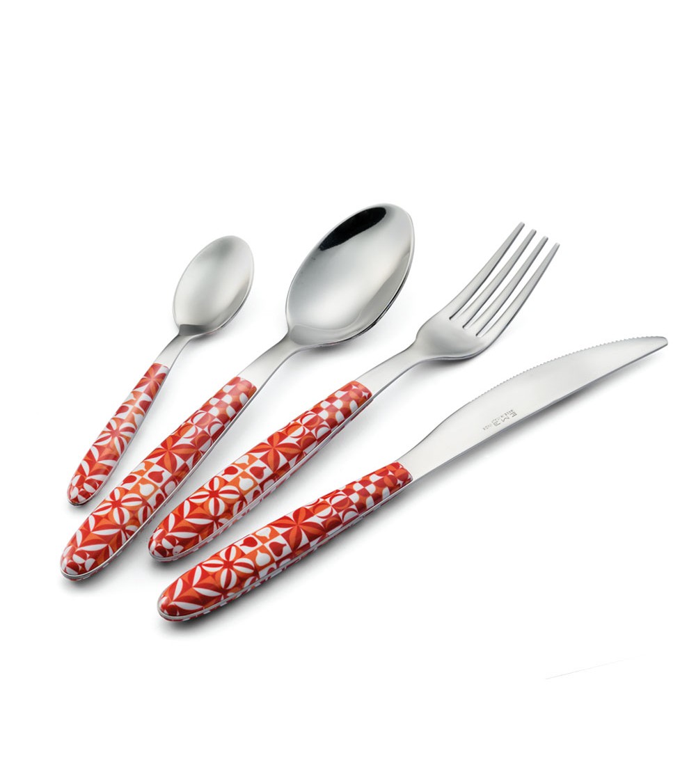 Eme Posaterie - Bauhaus Vero Circle Set 48 Pieces Colored Cutlery in  Panoramic Packaging