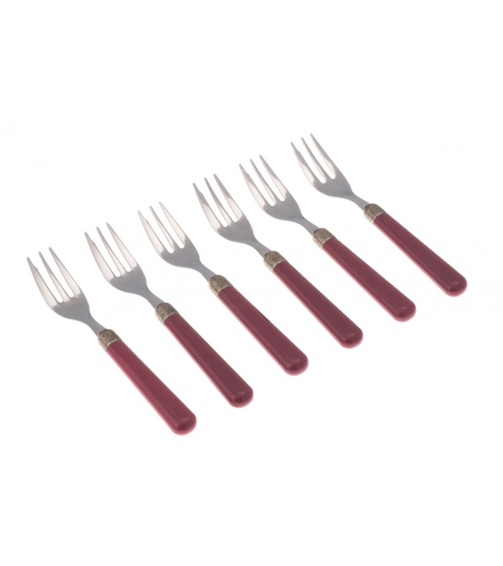 Fourchettes à Gateux Set 6pcs - Couverts Colorés Modernes Osteria - 