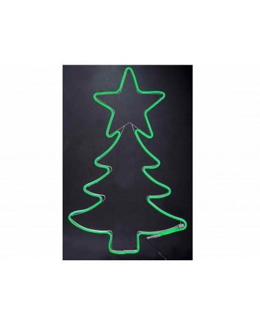Leuchtender Weihnachtsbaum mit hängendem Neonlicht - 
