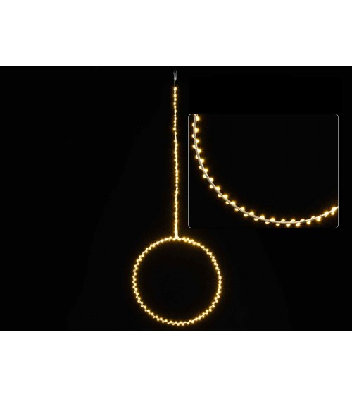 Cerchio Luminoso Natalizio con Luci Led Bianco Caldo da Appendere 30 cm